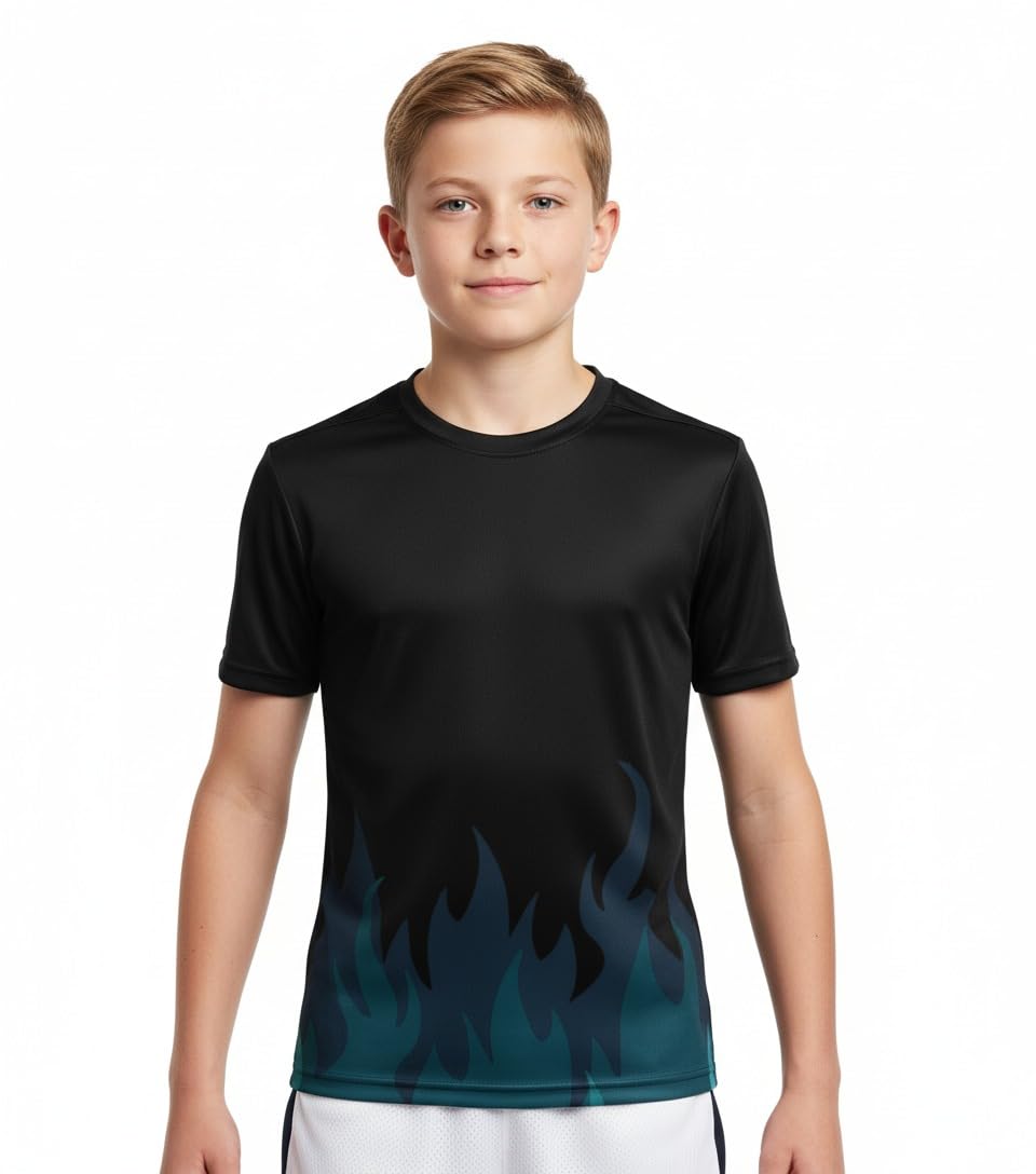 Kids Sports T Shirt Quick Dry Breathable Lightweight Jersey for Boys Girls Age 5 to 14 Years-image-46