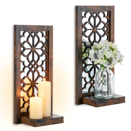Walasis Wall Candle Holder for Farmhuose Decor: Decorative Rustic Folating