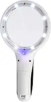 Estek, PA0862, Mini Lupa de Mão Para Estética com Leds s e Uv, cor Branco, Plástico
