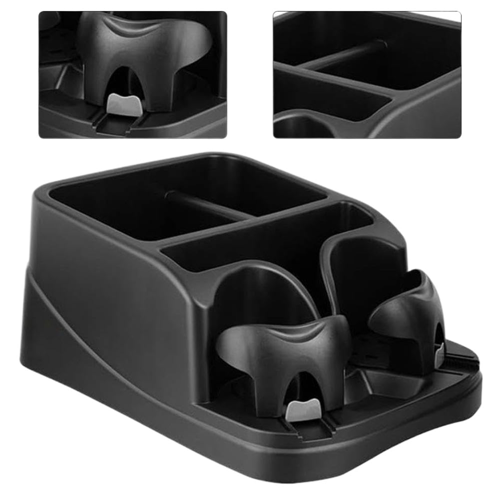 Organizador de Asiento de Coche para Viajes Diarios con Dos Portavasos Ajustables Accesorio Compacto