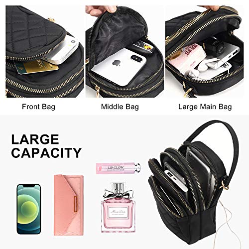 Small Crossbody Phone Bag for Women Quilted Purse Nylon Cell Phone Cross Body Wallet iphone Handbag4