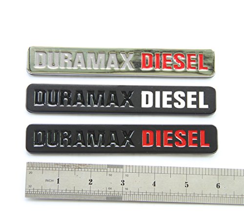 Image of 3pack OEM Duramax Allison Truck Emblem Badges Compatible with Silverado 2500 3500 Hd Sierra Glossy (Black White)