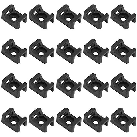 Coolty 150pcs Black Cable Tie Mounts, Cable Tie Bases, Saddle Type Mount Wire Tie Base Holder, 23mmx16mm Cover