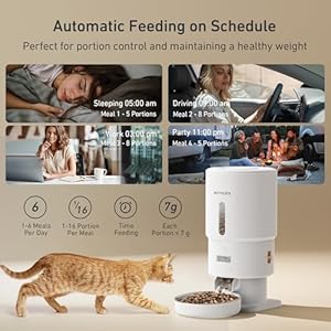 Automatic cat feeder 5l timed cat food dispenser keep dry food fresh stainless steel food bowl 1 6 meals per day 1 16 portions 10s voice auto pet feeder for cats and small dogs  urban country home decor