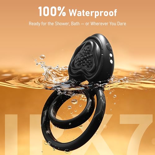 Image of Vibrating Cock Ring Sex Toys for Men, 3 in 1 Penis Ring Vibrator with 10 Vibrations, Male Masturbator for Adult Sex Toys & Games with Remote Control, Silicone Couple Toy for Clitoral Stimulator
