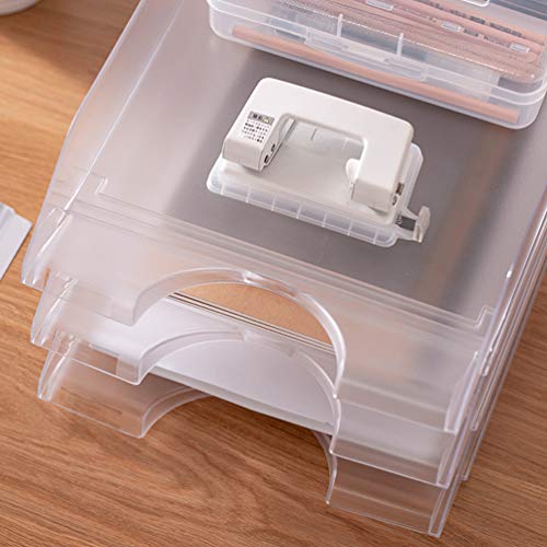 Toppathy – Suporte para pastas de papel, organizador de prateleiras, bandeja transparente para escri