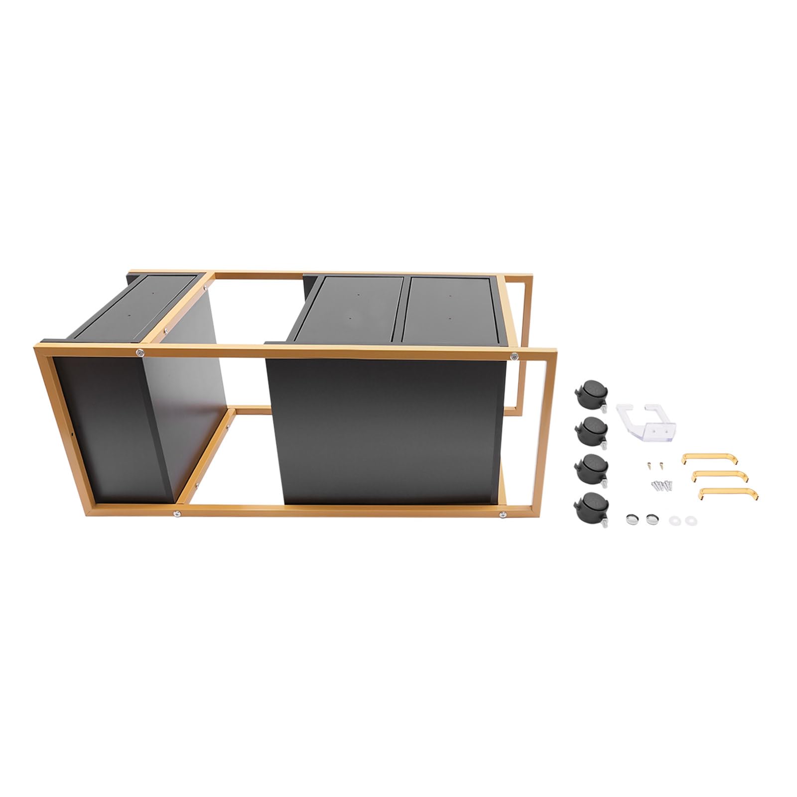 Carrito de salón con ruedas, soporte para secador de pelo, 3 cajones y 2 estantes abiertos, carrito de peluquería portátil para cosméticos, spa o tatuaje, 36 x 32 x 87 cm (negro) — view 9