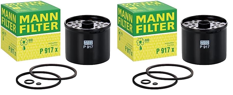 MANN-FILTER P 917 x Kraftstofffilter – Kraftstofffilter Satz mit Dichtung/Dichtungssatz – Für PKW (Packung mit 2)