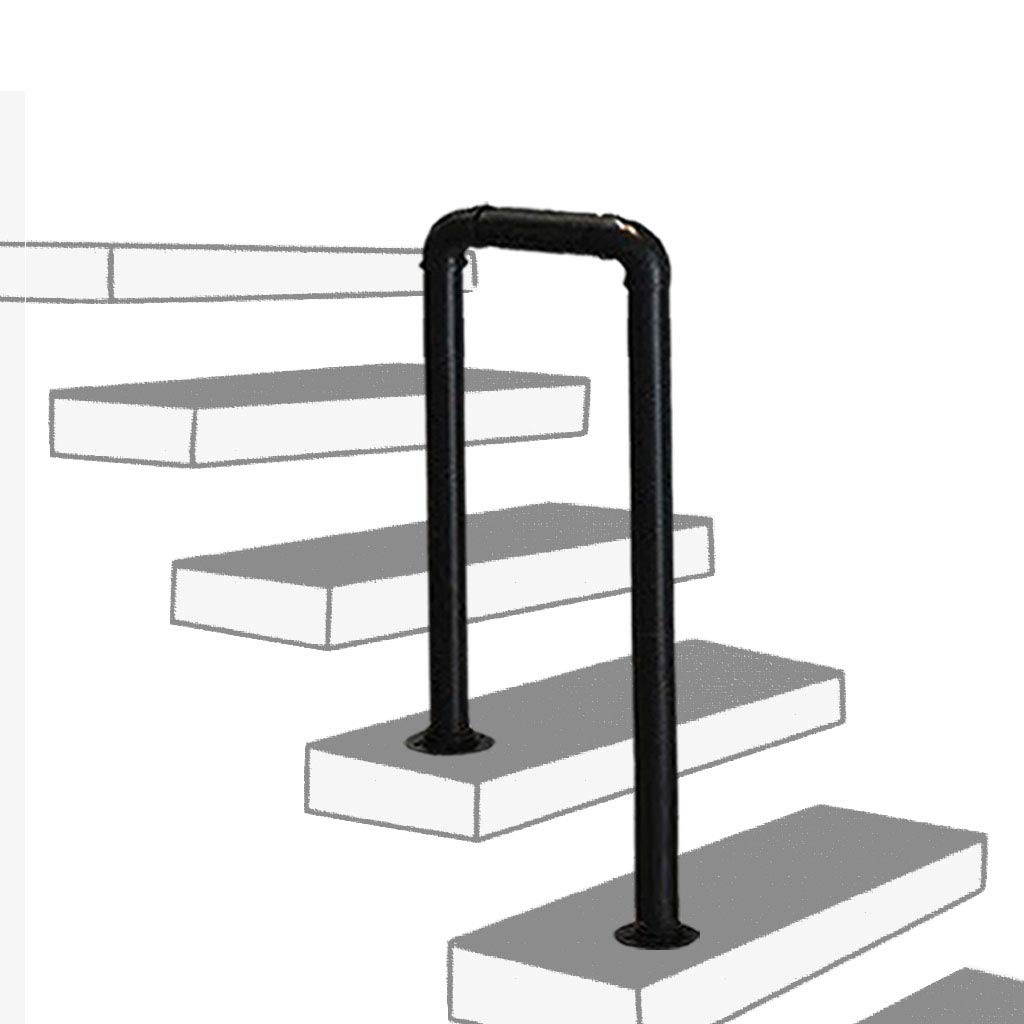 Main courante fer forgé noir mat : rampe d'escalier en U 75-95 cm pour sécuriser les proches