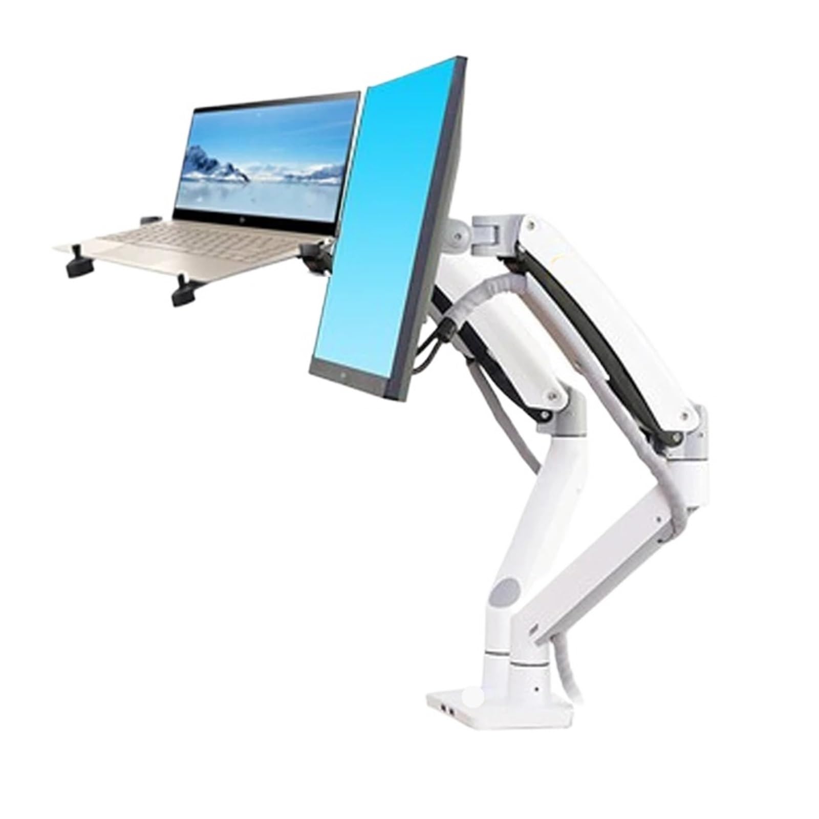 Support écran F195A-DA aluminium 22-32 pouces et bras pour ordinateur portable