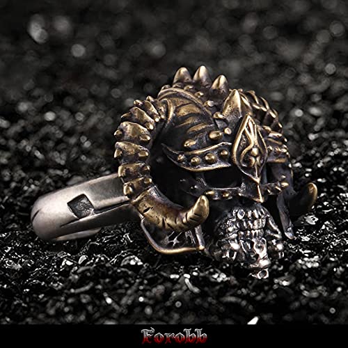 Image of Skull Ring 925 Sterling Silver Handcrafted Gothic Rock Punk Diablo Vintage Cocktail Party Biker Retro [Viking 60015] - Ring Size 9.5