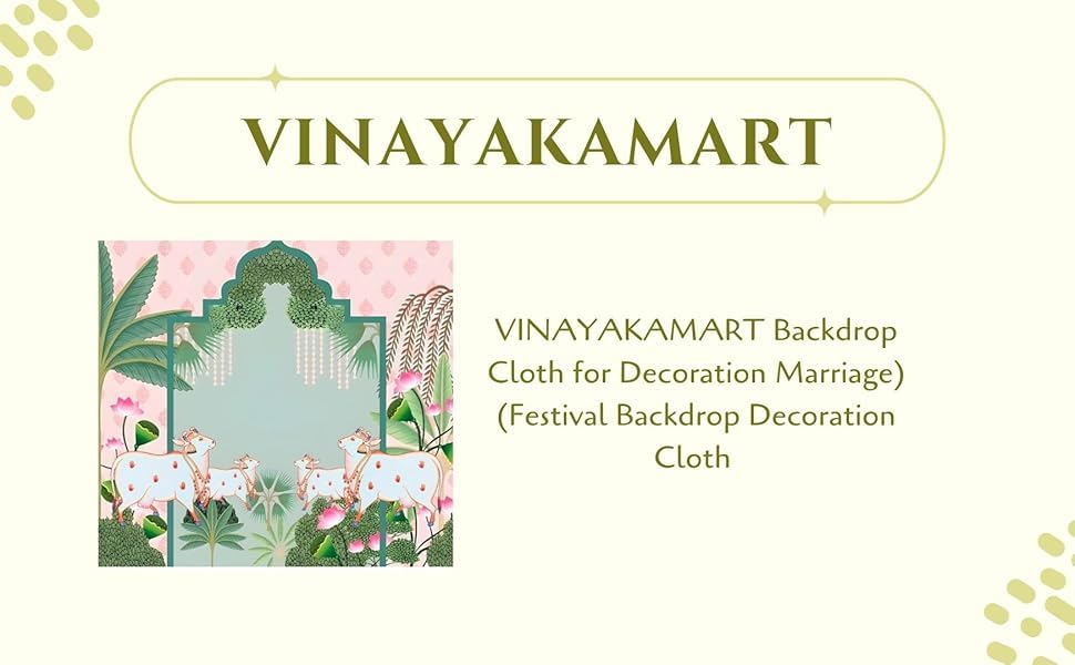 Image of varalakshmi Pooja Decoration Backdrop | Cow Backdrop Cloth Decorations |pichwai Backdrop Cloth Decoration (8x8 FEET) Light Pink 4 Cows | Pichwai Design Backdrops Cloth |Backdrop for Pooja