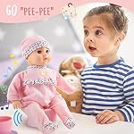 Toy Choi's 16 Inch Baby Doll with Different Sounds and Accessories, Pink | Interactive Crying Talking Feeding Features, Soft Cotton Body, Preschool Toys for Girls, Pretend Play Gifts for Toddlers Kids