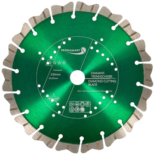 PRODIAMANT Disco de corte de diamante Premium Cóncavo Turbo 230mm...