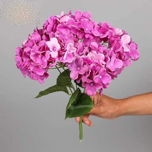 Large 5 Heads Artificial Flower Bunch Silk Hydrangea Wedding