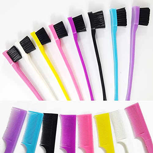 Yoohua 24Pcs Hair Edge Brush, Double Sided Edge Control Hair Comb Eyebrow Brush Smooth Comb Grooming (8Colors) #TOP3
