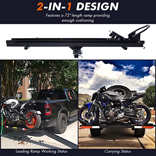 Goplus 600 LBS Motorcycle Carrier, Hitch Mount Dirt Bike Rack with
