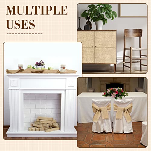 4 Pcs Farmhouse Table Runner 70.8 X 13.7 Inch Burlap Table Runners Burlap Roll For Dining Home Wedding Parties Bbq's Holidays Garden Home Decor #TOP6
