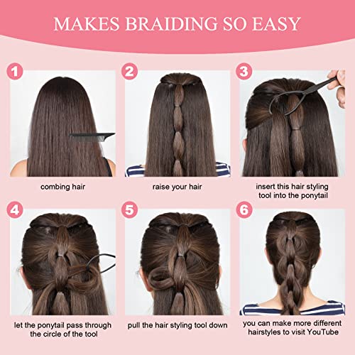 Czzxi 1000Pcs Small Black Hair Rubber Bands 2Pcs Topsy Turvy Hair Tool 1Pcs Rat Tail Comb 1Pcs Hair Tie Cutter 2Pcs Duckbill Clips Hair Loop Styling Tool For Toddlers, Girl, Women Ponytail Braiding Hair Accessorie #TOP3