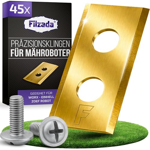 Filzada 45x Mähroboter Messer geeignet für Worx Landroid inkl. Schrauben - ULTRA scharfe Landroid Ersatzmesser - Passend für Worx Einhell M500 plus M700 LX790 550 1200 LCD uvm