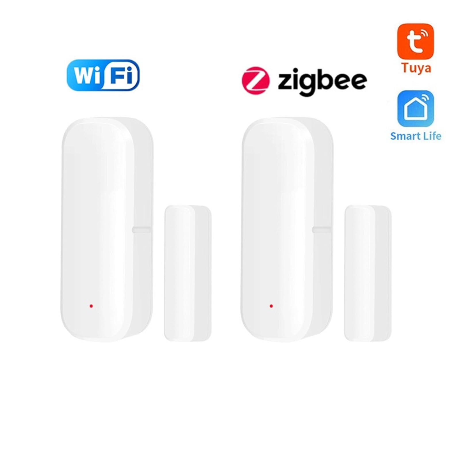 Alarmas De Puerta, Sensor magnético de ventana Doo Tuya Zigbee/WiFi, Detector de alarma abierta y cerrada, aplicación Smart Life que funciona con Alexa y Google Home Para La Seguridad Del Hogar ( Colo