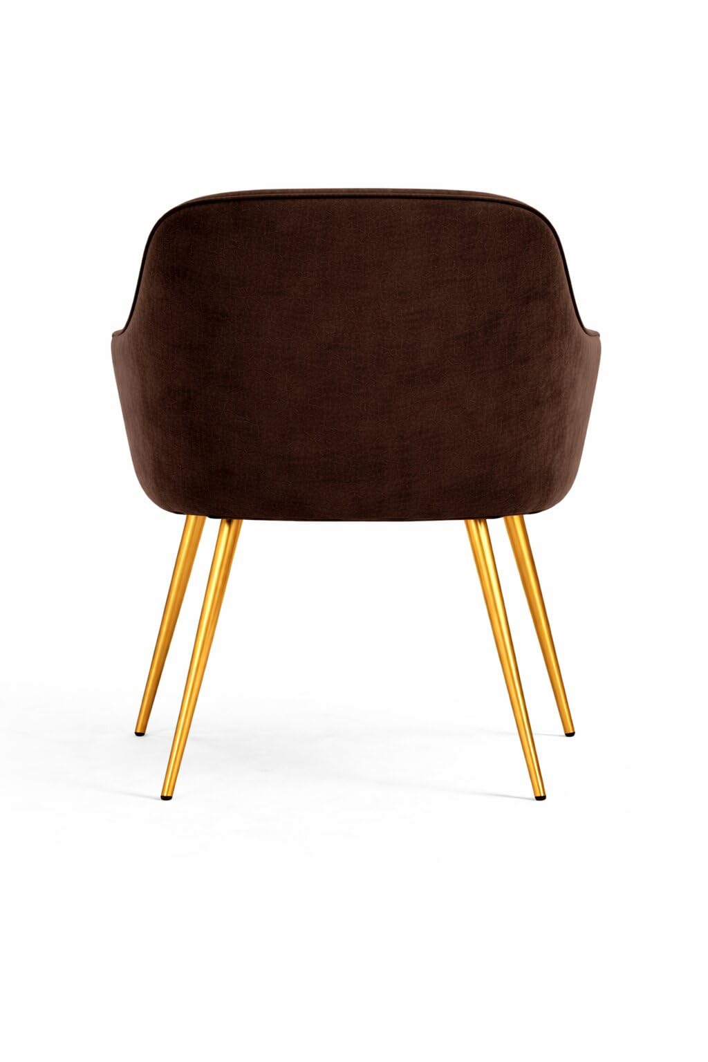 Toxigo Velvet Living Chairs, Garden Office Restaurant, Modern Contemporary Upholstered with Polished Gold Metal Single Chair with Pillow Modern (Brown) 2