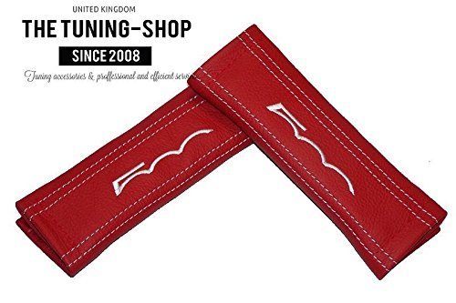 Ltd Housses de ceinture de sécurité en cuir rouge et blanc