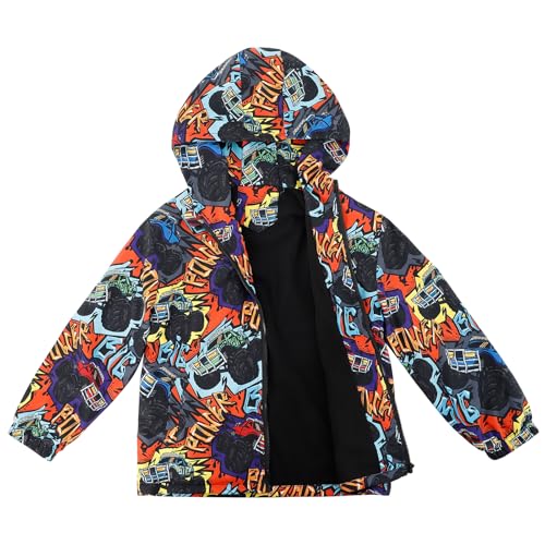 ESTAMICO Boys' Fashion Fleece Jackets Kids Winter Hooded Coat Windproof Rain Resistant Windbreaker