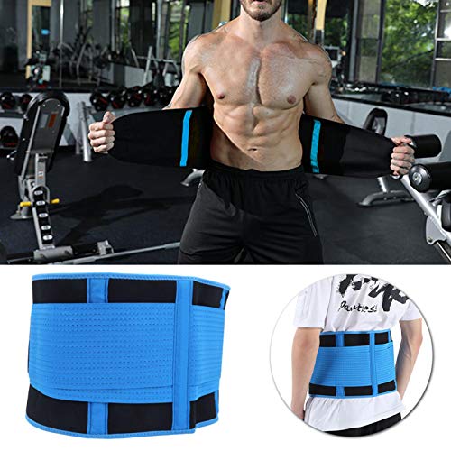 Keenso Stomach Belt,Waist Exercise Belt,Waist Trimmer Belt,Adjustable,Waistband Fitness,Waist Protector,Shock Relief,Enhance Heat Circulation,Faster Sweating,Unisex(LBLUE) Sports Protective Gear - Image 3