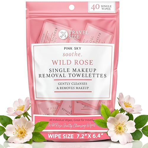 Pink Sky Wild Rose Makeup Remover Wipes - 40 Individually