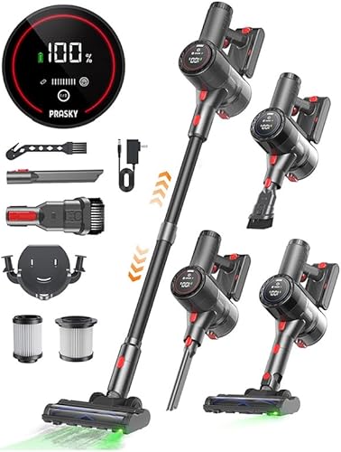 Aspiradora inalámbrica, aspiradora de palo recargable, potente aspiradoras ligeras de succión para el hogar, antienredos, autoportante para pelo de