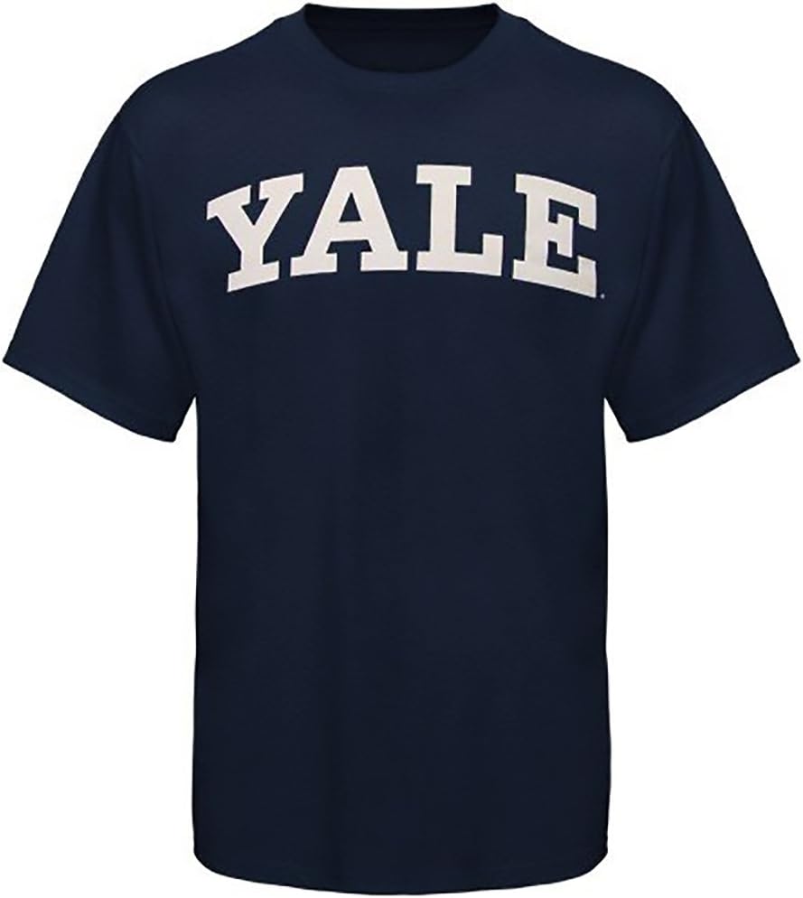 Yale University T-Shirt NCAA Yale Bulldogs Navy Blue Arched T-shirt Bulldogs L