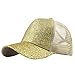 Casquette de baseball unisexe pour queue de camion Messy Buns Glitter Plain Casquette de baseball pour homme, beige, taille unique