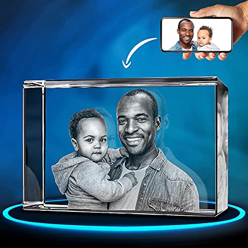 ArtPix 3D Crystal Photo, 3D Laser Etched Picture, Engraved Rectangle Crystal, Personalized Memorial Birthday Gifts for Mom, Dad, Men, Women, Customized Anniversary Couples Gifts for Wife, Husband