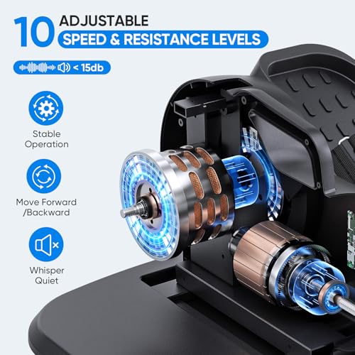 Under Desk Elliptical Machine, 3-in-1 THERUN Electric Leg Exerciser for Seniors, Fully Assembled Portable Seated Pedal Exerciser w/Remote Control, 10-Level Speeds & Resistance