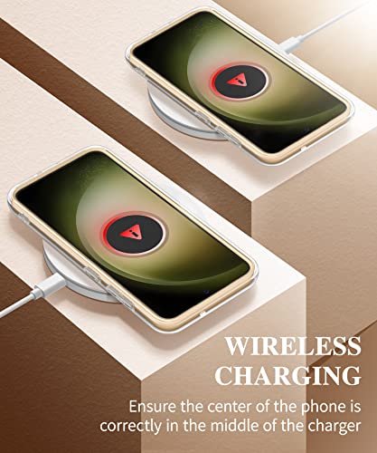 Gviewin Compatible With Samsung Galaxy S23 Case With Screen Protector + Camera Lens Protector, [21Ft Military Grade Drop Test] Full Body Protection Rugged Marble Case Cover(Drift Sand/Brown) #TOP6