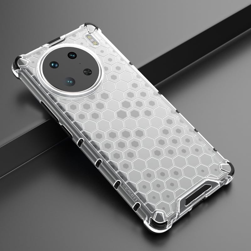 Image of Lustree TPU Honey Comb Armor Shock Proof Back Cover for for VIVO X90 PRO (Transparent)