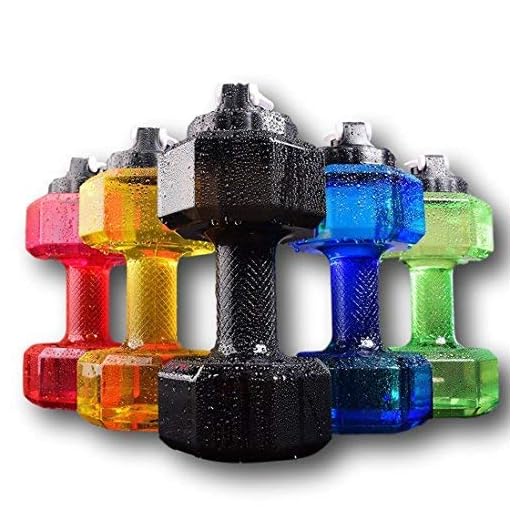 75 Oz (2.2 L) Dumbbell Shaped Water Bottle | Big Capacity | BPA Free | Flip Top Leak Proof lid | Red