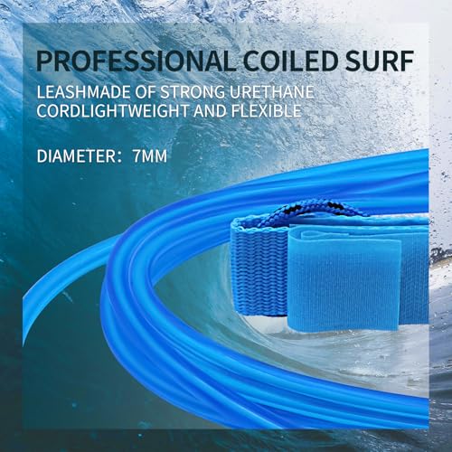KOETSU Surf Leash 6ft/7ft/8ft/9ft/10ft - Premium Surfboard Leash for Shortboard/Longboard/SUP - 7mm Polyurethane Cord with Quick Release, Dual Swivel & Comfortable Neoprene Cuff(9ft)