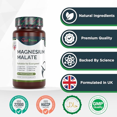 Malato di magnesio naturale 500mg Qualità premium 100 capsule vegane Massima biodisponibilità - 4