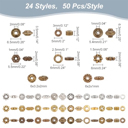 PH PandaHall 1200pcs Metal Spacer Beads - Image 2