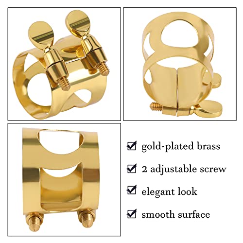 Ligature Alto Saxophone Alto Sax Ligature Double Screws Gold Alto Saxophone Ligature Fastener Mouthpiece Accessories #TOP2