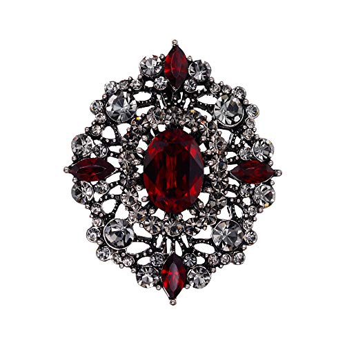 EVER FAITH Women's Rhinestone Crystal Elegant Banquet Hollow Filigree Brooch
