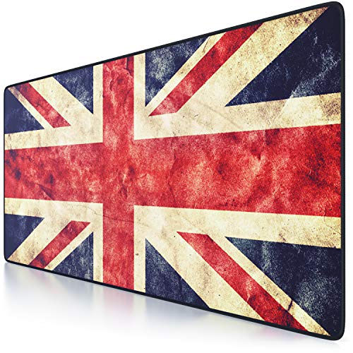 TITANWOLF - XXL Speed Gaming Mouse Pad Mouse Mat - Extra Large 900 x 400 x 3mm - Water-Resistant Mousepad with Non-Slip Rubber Base - Smooth Cloth Surface - UNION JACK