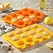 2 Pcs Oreo Chocolate Cookie Silicone Molds, 12-Cavity Round Silicone Mold, Baking Mold for Oreo, Chocolate, Cookie, Candy, Mini Cake, Jelly (Orange + Yellow)
