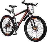 FLYing Unisex's 21 Speeds Mountain bikes Bicycles Shimano Alloy Frame with Warranty, Black & Orange, 26