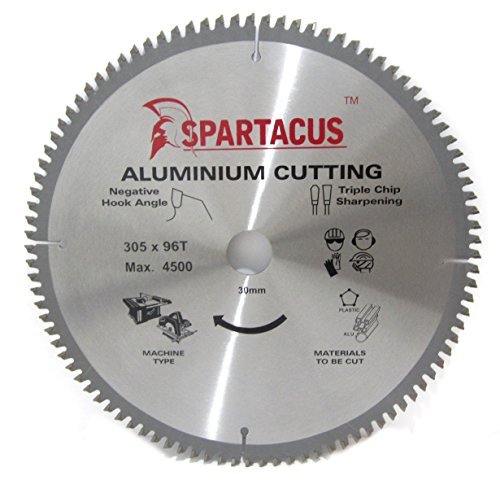 Spartacus 305mm Diameter x 96 Teeth x 30mm Aluminium Cutting Circular Saw Blade Fits Dewalt DW708 DW716 DWS780