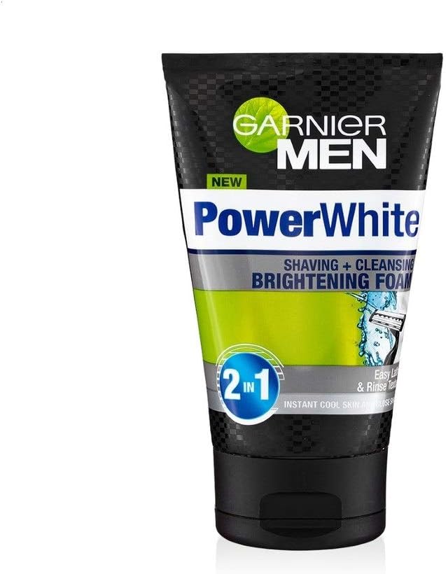 GARNIER MEN POWER WHITE SHAVING CLEANSING BRIGHTENING FOAM 100ml