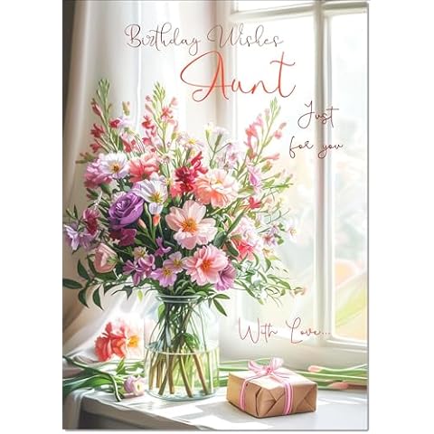 doodlecards Aunt Birthday Card with Envelope Cover