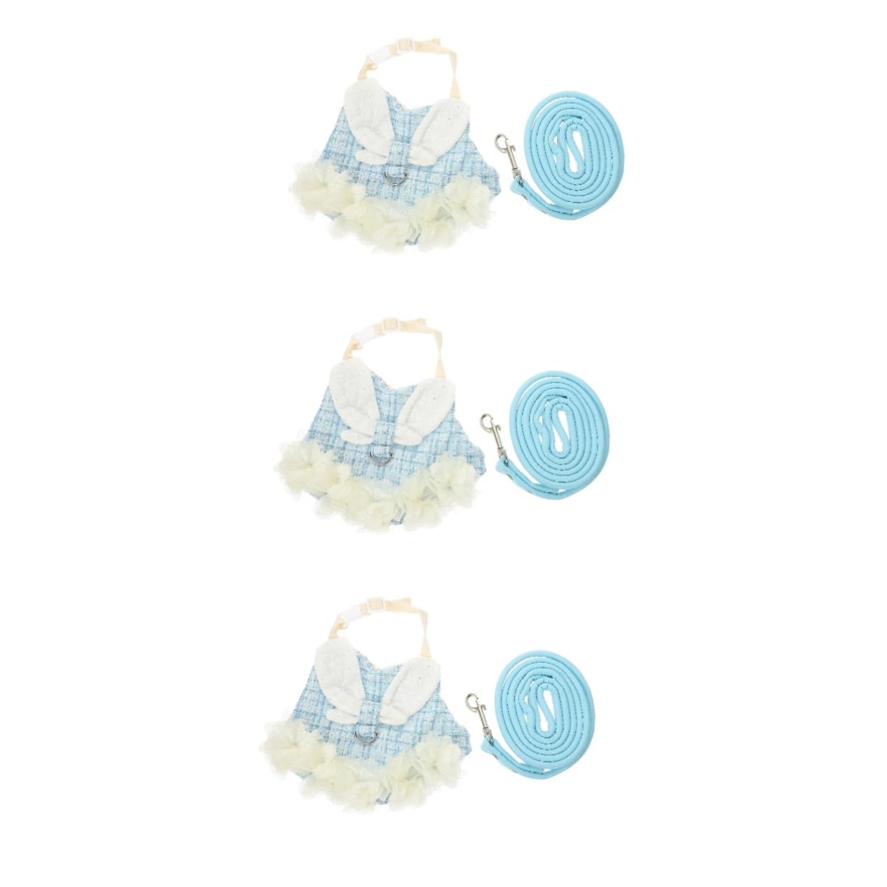 FRCOLOR 3sets e Guinzaglio Per Conigli Con Costume Decorativo Pettorina Traspirante Per Coniglietti Guinzaglio Inclusivo Design Alla Moda Taglia